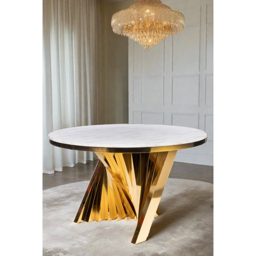 Marble Round Kitchen & Dining Tables You'll Love | Wayfair